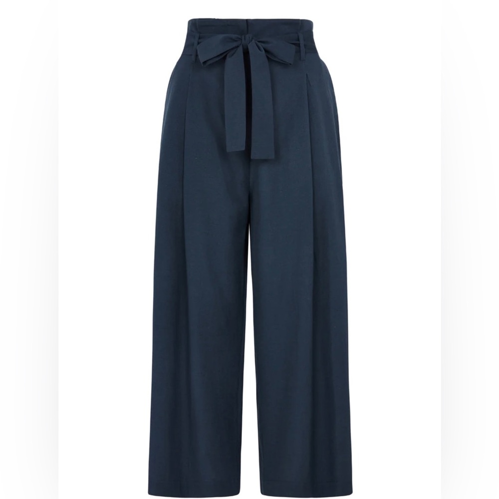 New! Indigo cotton linen trouser